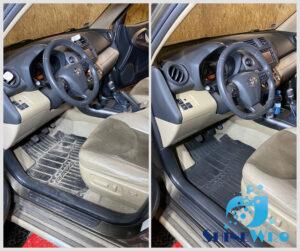 Efekt przed i po czyszczeniu wnętrza samochodu